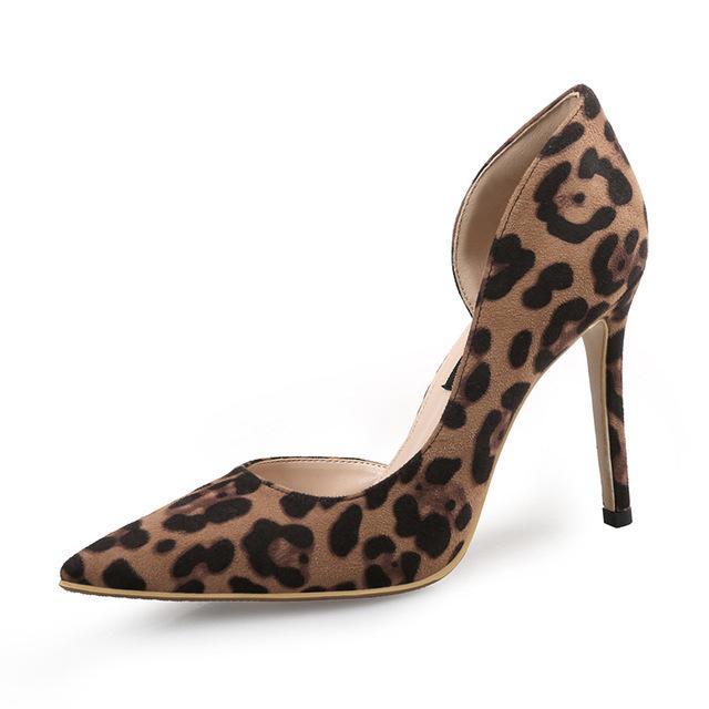 Sexy Leopard Women Shoes High Heels 6-10Cm Elegant Office Pumps Shoes Women Animal Print Pointed Toe Luxury Singles Shoesjn7