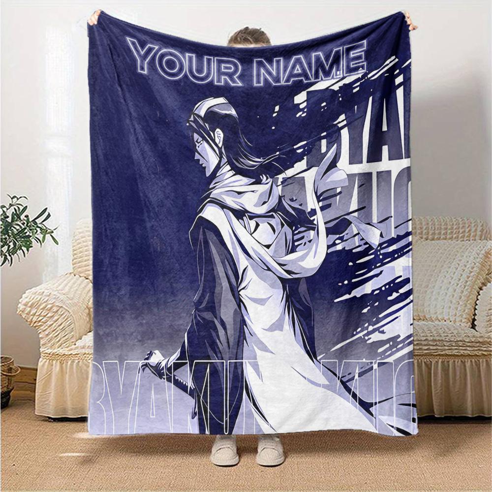 Customiz Name Personality Byakuya Kuchiki (2) Blanket Soft &Warm Sofa Office Bed Travel Lunch Break Blanket, Gift Suitable for All Seasons