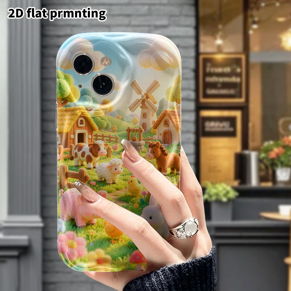 Phone Case: 2D flat, suitable for iPhone 18 17 16 15 14 13 12 Pro protective case, pastoral farm, perfect Christmas and Halloween holiday gift