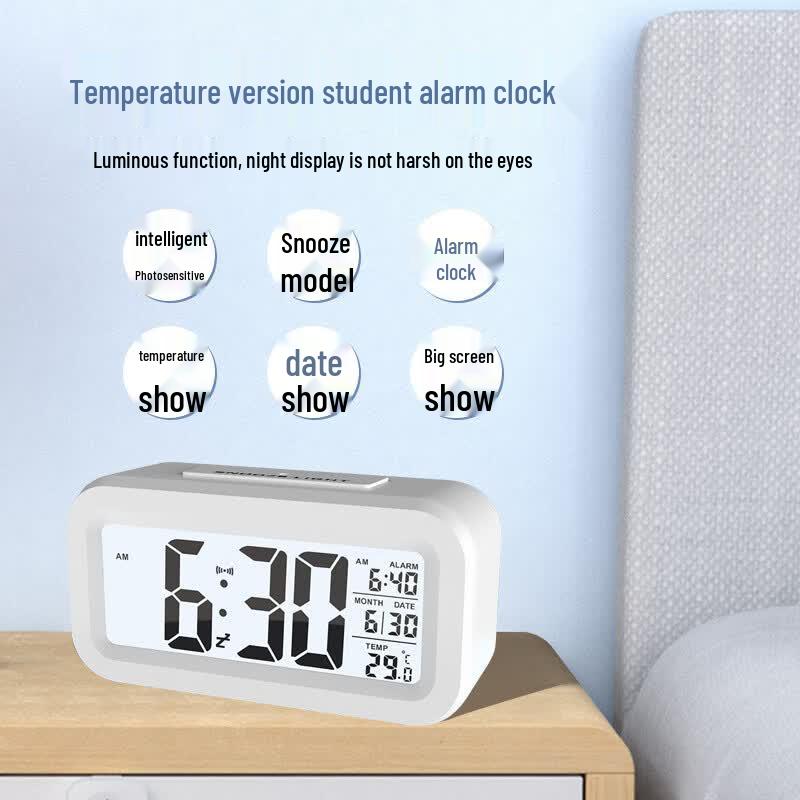 Yaoqiu Digitale Smarte Stumme Weckeruhr mit Temperatur