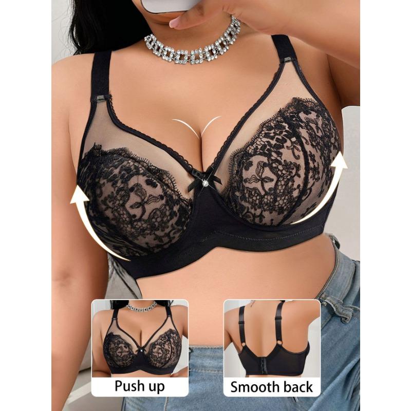 Women S Sexy Lace Embroidered Push Up Bra For Large Bust