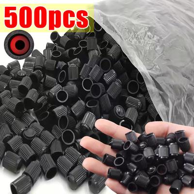 Car Tire Valve Caps Motorcycle Bicycle Tire Valves Cover Dust Caps Plastic Black Bike Tyre Wheel Valve Caps Auto Accessories