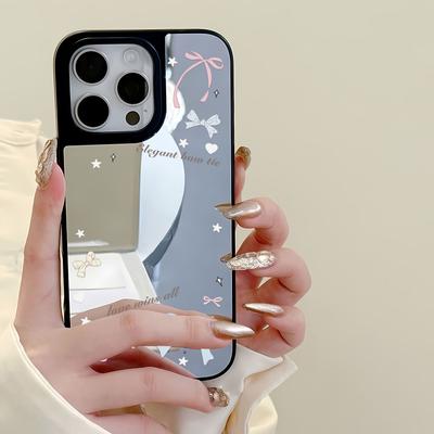 Mirror Phone Case for iPhone 15 11 13 14 for 15 16 Pro Max 12 13 16 Pro Cloud Flower and Animal Cute Style Phone Case