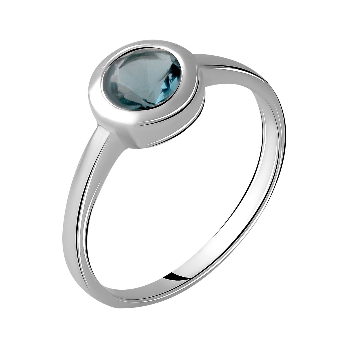 

Срібна каблучка з топазом Лондон Блю 0.631ct (1194935) 1.92 гр. 925 проби 17.5 синій