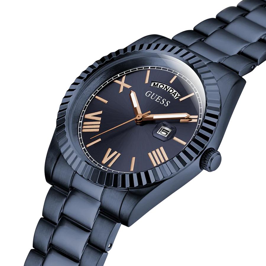 Guess Dark Blue Stainless Steel Strap Men's Quartz Watch with Date - GW0265G9