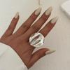 Metal Ring Set Irregular Jewelry Women's Niche Style High-end Flower Joint Ring