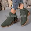 Plus Size Suede Women's Ankle Boots - Autumn/Winter 2021, European & American Style