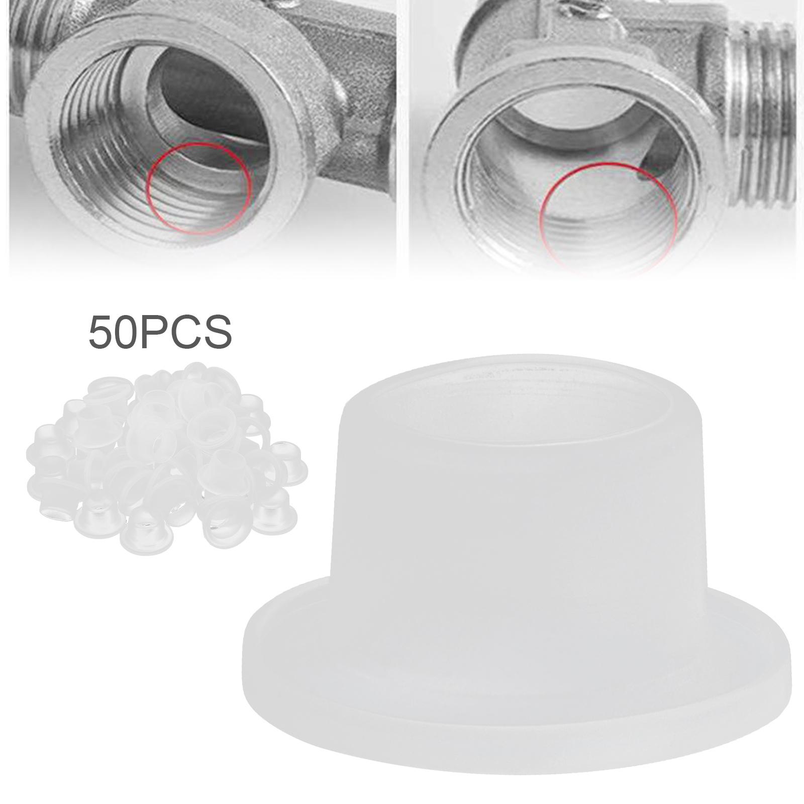 50Pcs White Silicone Sealing Washers, Replacement Pipe Gasket Accessories for Household Water Faucet and Triangle Valve Connection