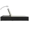 VidaXL Chaise longue double Résine tressée Noir