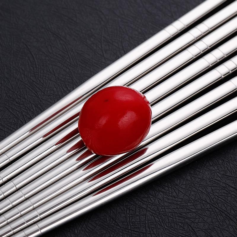 304 Edelstahl Essstäbchen Rutschfest Metallbesteck Wiederverwendbar für Japanisches Koreanisches Chinesisches Essen Kochen und Essen Paar