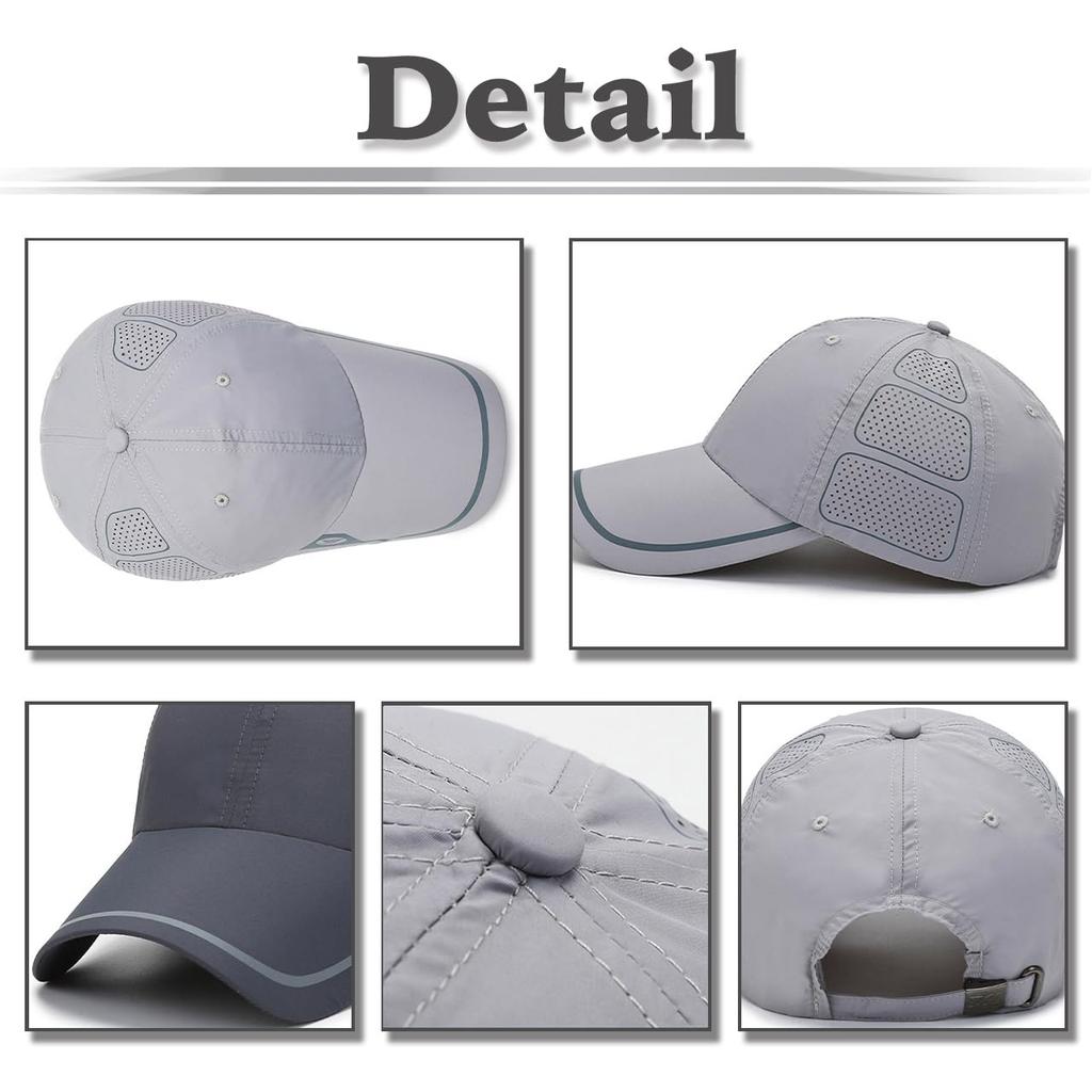 Sun CZA401 [White Fang] Hat, Cap, Breathable, Quick-Drying, Outdoor, Sports, Protection, Casual, Men's, Women's, (Light Gray)