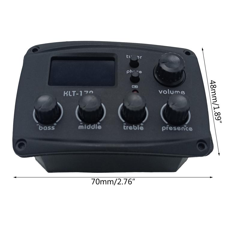 4 Band Preamp Equalizer Tuner Piezo Pick-up Acoustic Guitar Pickups Piezo Pickup with LCD Screen for Acoustic Guitars