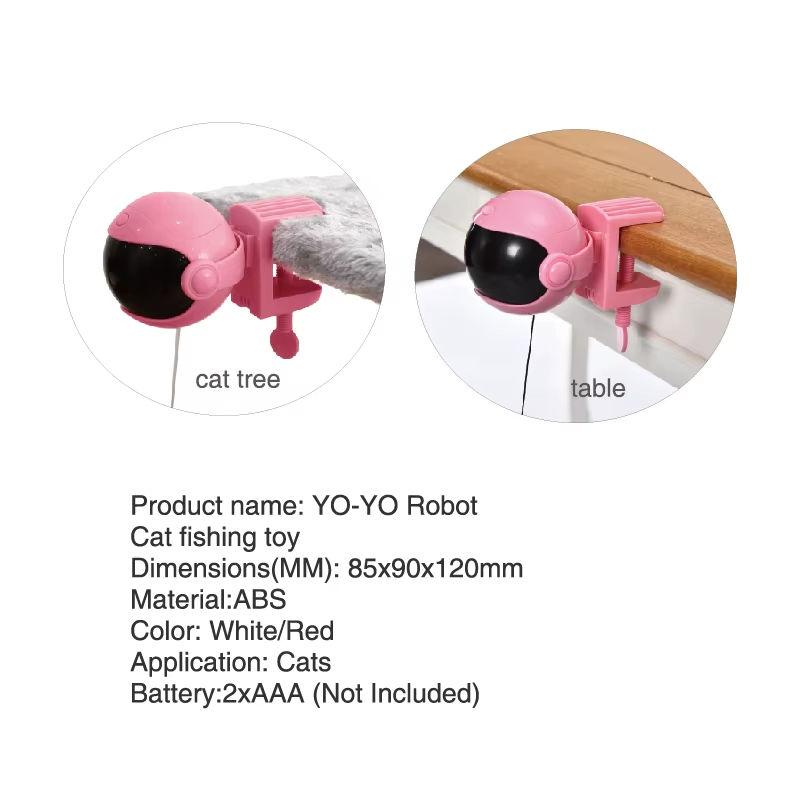 Hot Sell Pet Supplies Smart Cat Toys Products Automatic Interactive Iq Training Robot Yoyo Cat Lift Fishing Toy