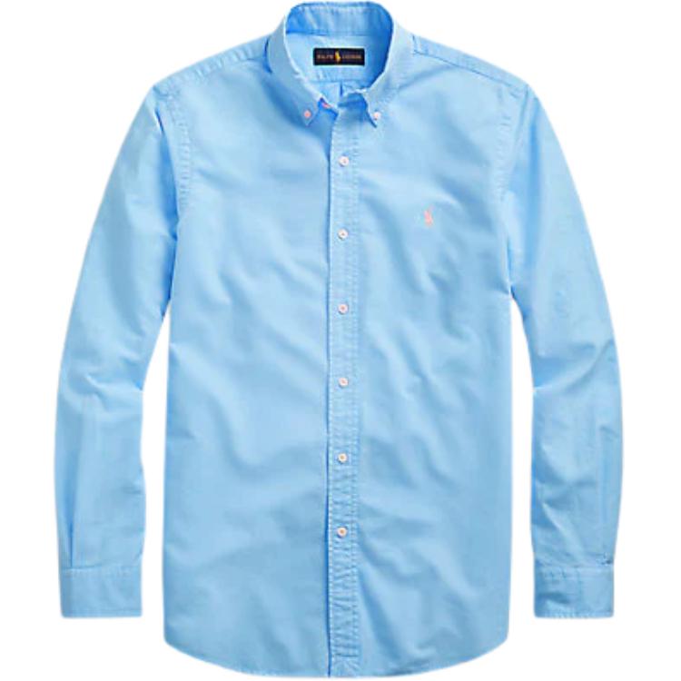 

Polo Ralph Lauren Ss24 Рубашка Оксфорд с длинным рукавом и вышивкой логотипа Pony Мужские рубашки Светло-голубой 710776635-002 M