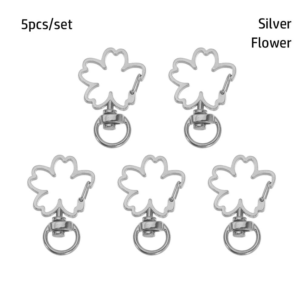 5pcs/set Metal Snap Hook Trigger Clips Buckles For Keychain Lobster Clasp Hooks for DIY Making Necklace Key Ring Clasp