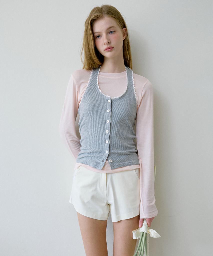 LETTER FROM MOON Letters Classic Cotton Shorts (Cream)