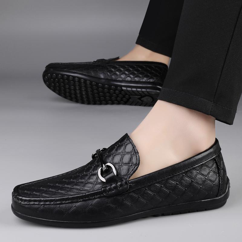 Fashion Male Comfy Driving Loafers Business Dress Shoes Moccasins Genuine Leather Men's Classic Flat Men Casual Cowhide Walking Shoes