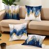 Blue and Gold Flow - Rhyme Abstract PillowcasesBedroom Living Room Sofa Home Decor Polyester Cushion Cover with Zipper