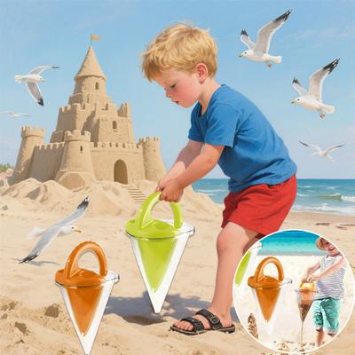 Dzieci na plaży Mycie piasku Lejek do przesypywania Zabawa na świeżym powietrzu Rodzinny lejek na piasek Kreatywny lejek do budowania zamków z piasku Piasek wysypuje się z ręcznego lejka