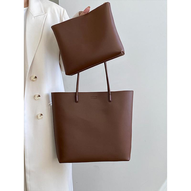 IELGY Korean Version Brown Commuter Tote Bag