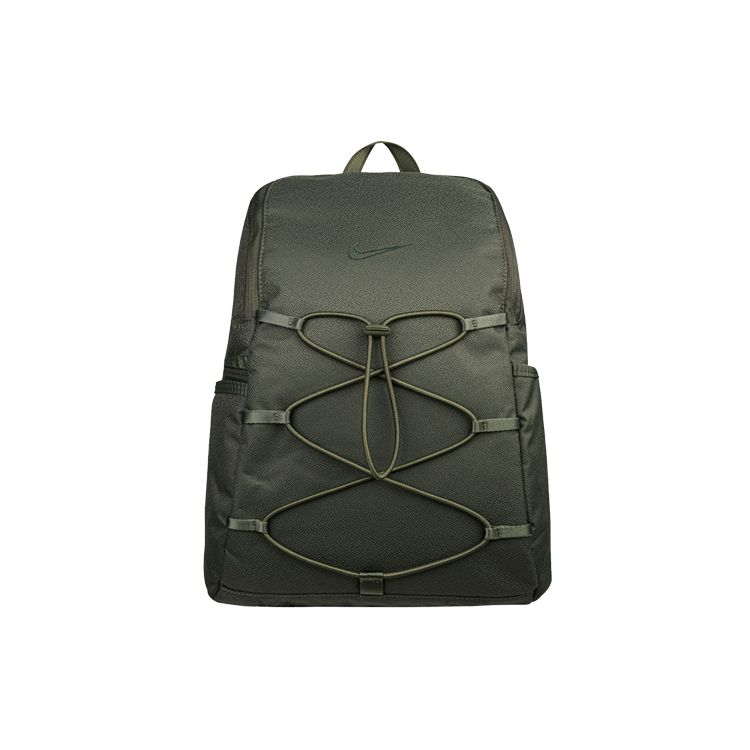 Nike Drawstring Strap Training Solid Color Fabric Backpack Women Backpacks Olive-Green CV0067-222 Olive Green