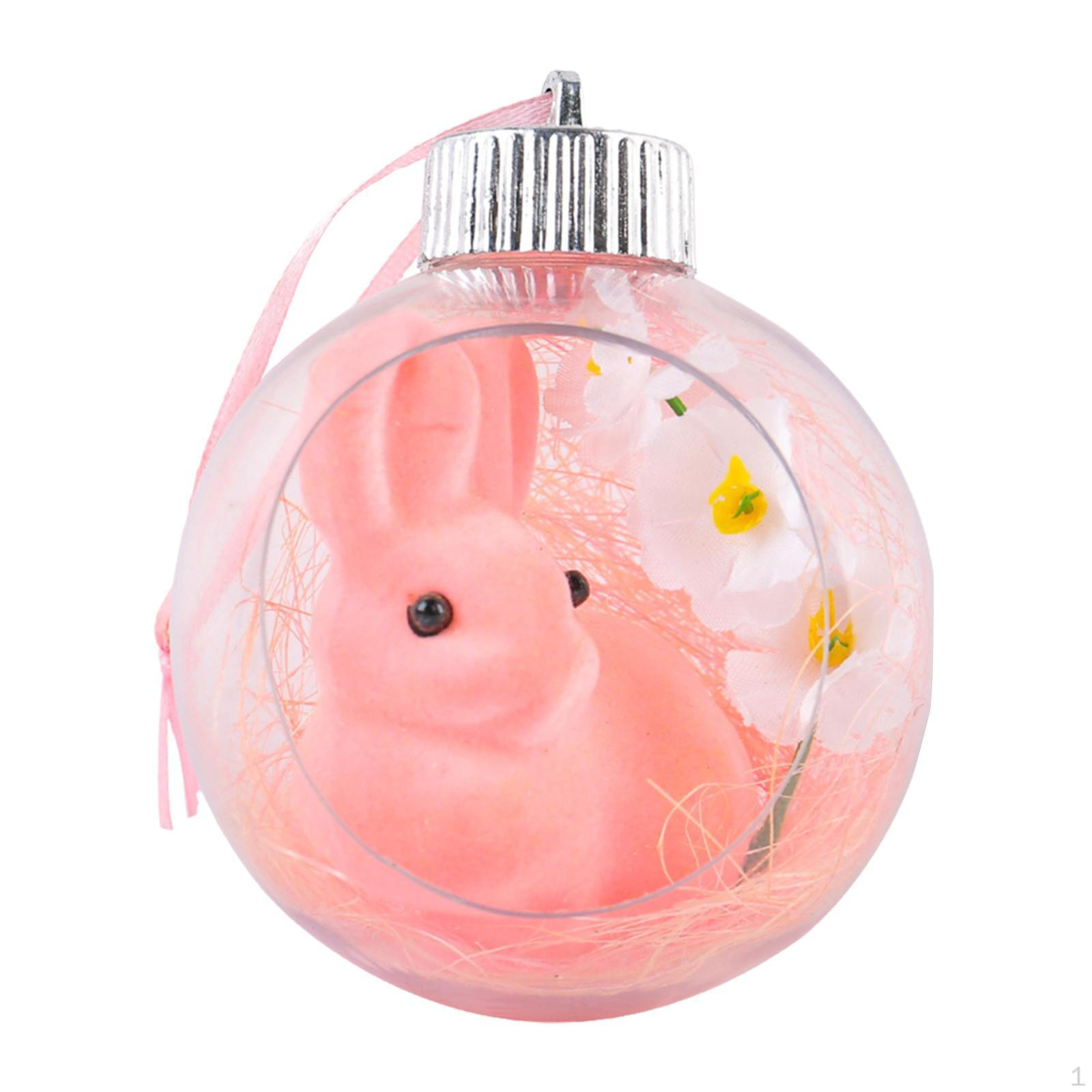

Пасхальный кролик шар подвесной орнамент акриловый кролик кулон коллекционный ремесло декоративный Turn Head Pink