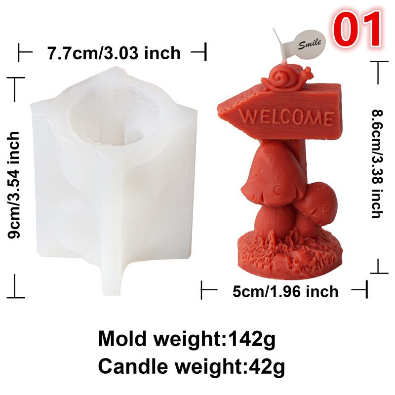 3D Domed Mushroom Shape Silicone Molds Miniature Mushroom House Aromatherapy Wax Soap Mould Welcome Nameplate Guidepost mold