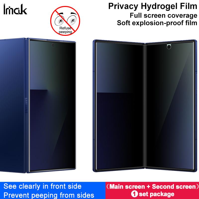 For Samsung Galaxy Z Fold 7 5G Glass IMAK Anti-peeping Hydrogel Film 3th Generation Main Screen + Second Screen 1 Set Package