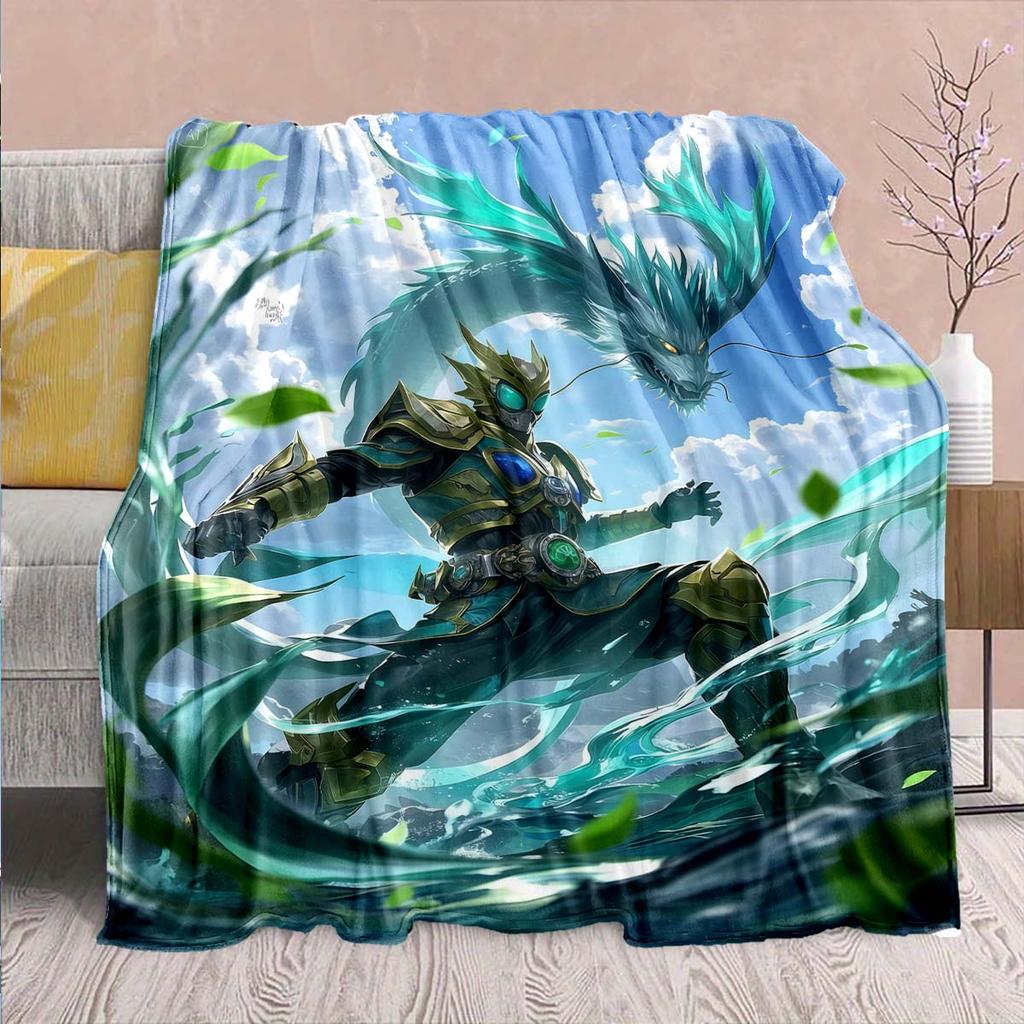 Kamen Rider Anime Flannel Blanket – Soft, Warm, Perfect for Sofas, Bedding, Camping, Travel, Office, and Home Decor – QJY