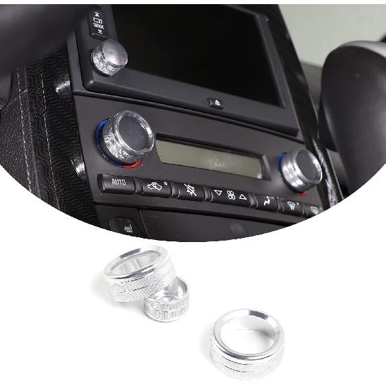 PIUGILH Air Conditioner Volume Tune Knob Cover Fit for Corvette C6 2007-2013 Interior Accessories,Aluminum Center Console AC Switch Knob Cover,3PCS