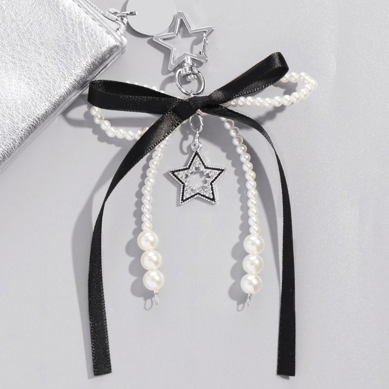 Breloc cu Fundițe Drăguțe, Breloc Stea, Charm, Lanț Chei Auto Creativ, Brelocuri Estetice, Pandantiv, Ornamente, Charm pentru Geantă