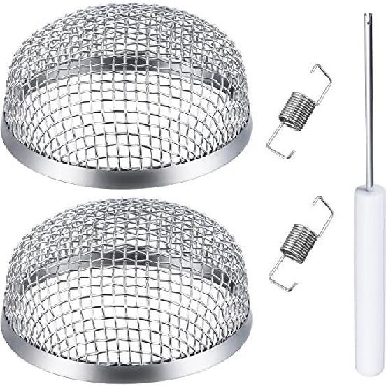 TOODOO 2 Pack Flying Ect Screen RV Furnace Vent Screen RV Water Heater Vent Cover 2.8 Inch Stainless Steel Mesh with Tallation Tool