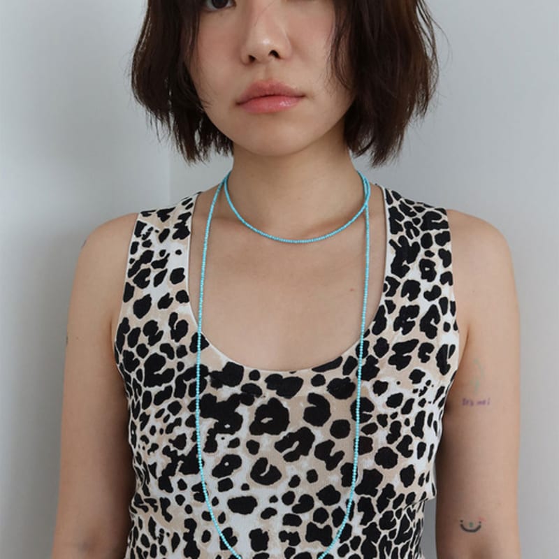 August Harmony Turquoise Tiny Beads Opera Necklace