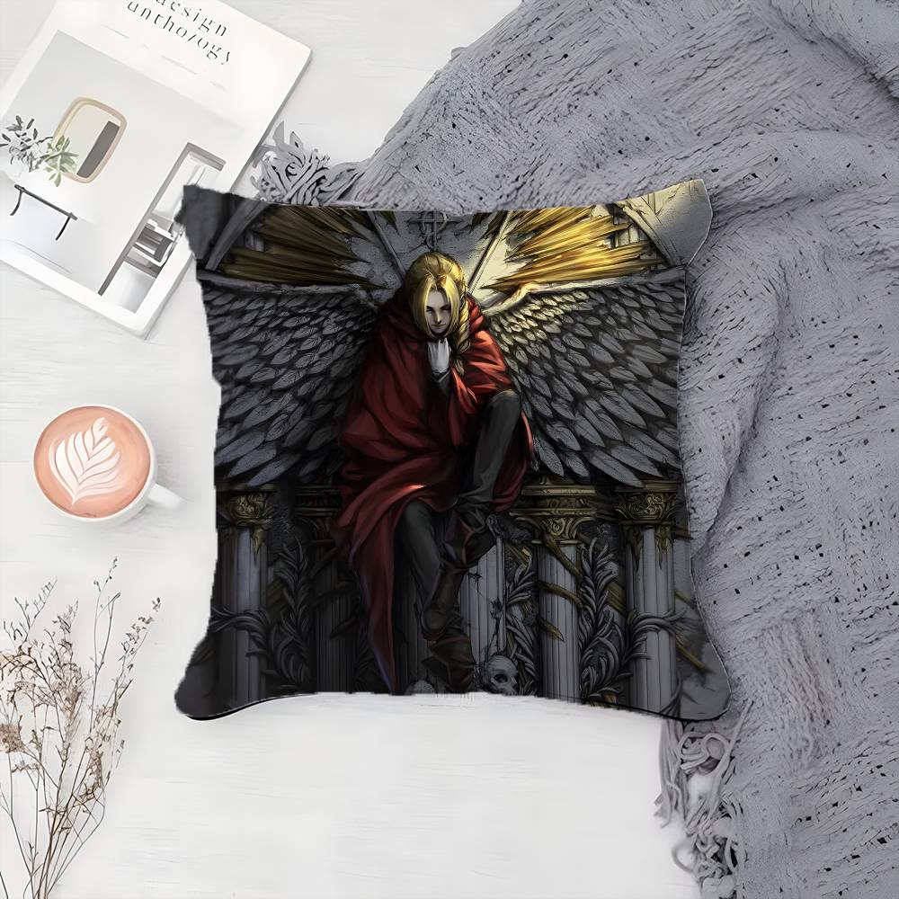 Anime F-Fullmetal Alchemist-MT Pillow Case Printing Pillowcase Living Room Sofa Cushion Cover Bedroom Room Decor