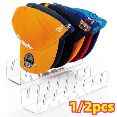Acrylic Cap Storage Rack with Slots Baseball Cap Display Stand Cap Storage Container Household Storage Organization for Bedroom