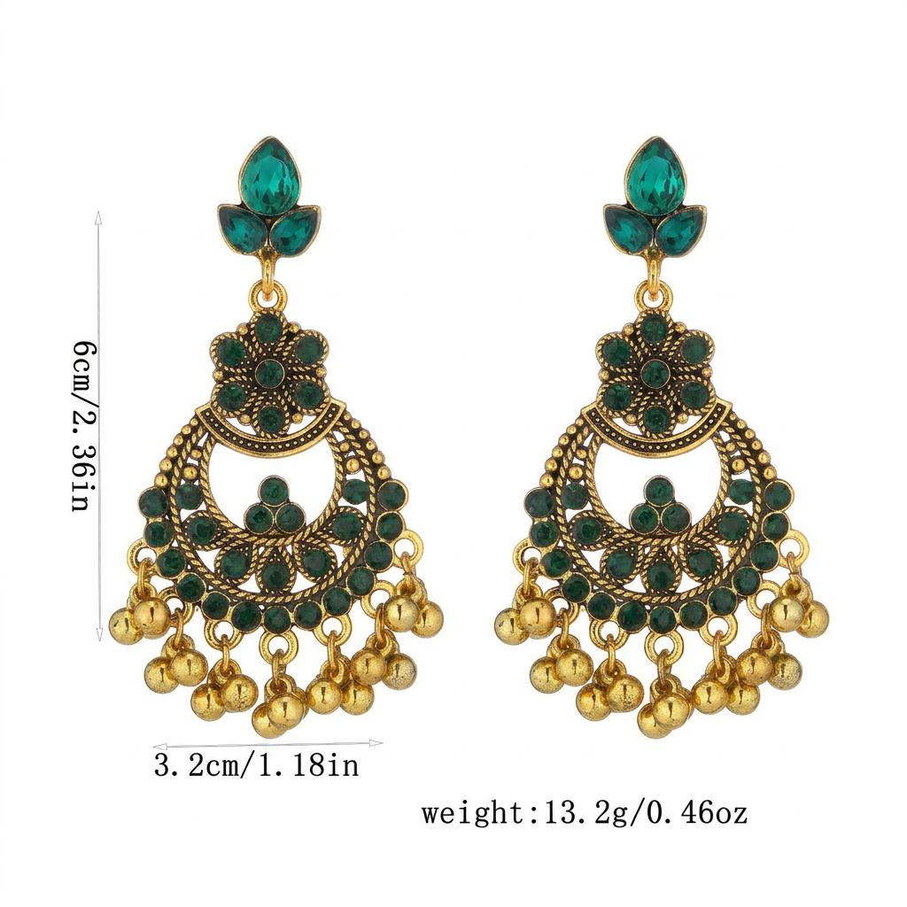Vintage Drop Earrings Antique Floral Tassel Earrings Bohemian Dangle Earrings Ethnic For Vacations Ethnic Parties Casual Wear