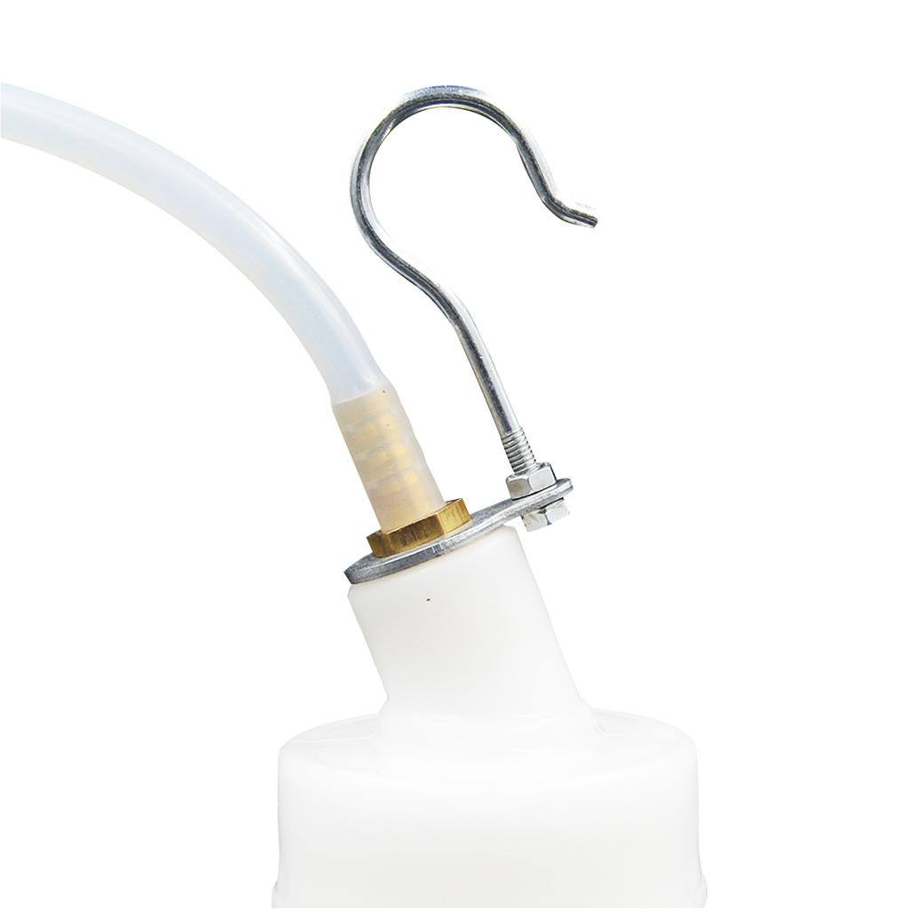 Brake Bleeder Bottle 1L Auto Brake Fluid Extractor with Silicone Hose Hanging Hook, White