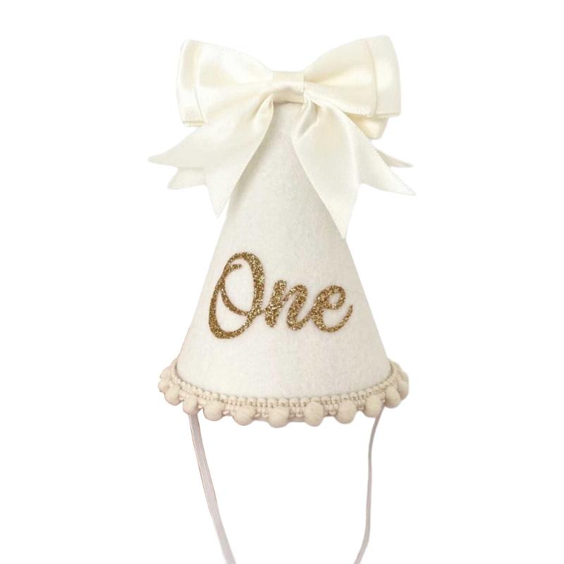 Infant Fabric Birthday Hat Festival Celebration Headwear Caps with Lovely Bowknot Detailing for Toddler
