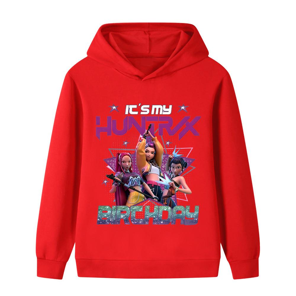 B1240 Kids Boys Girls Kpop Rumi Zoey Mira Print Long Sleeves Hoodie