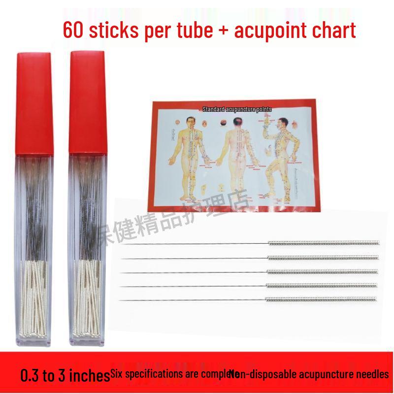 Pure Silver Needle Acupuncture Set: 30/60 Reusable Pieces, 200-Piece Aluminum Box