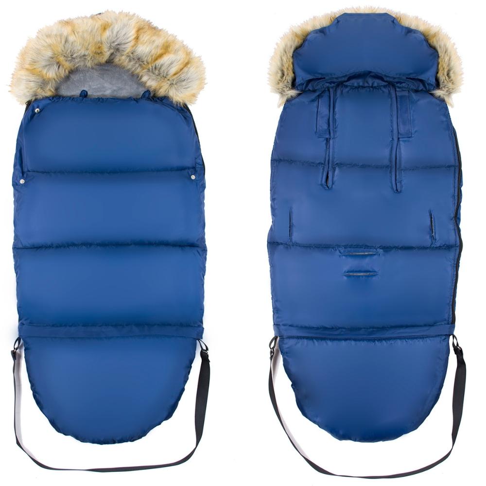 Conjunto de saco de dormir para carrinho de bebé, assento, trenó, inverno, saco azul marinho + capa