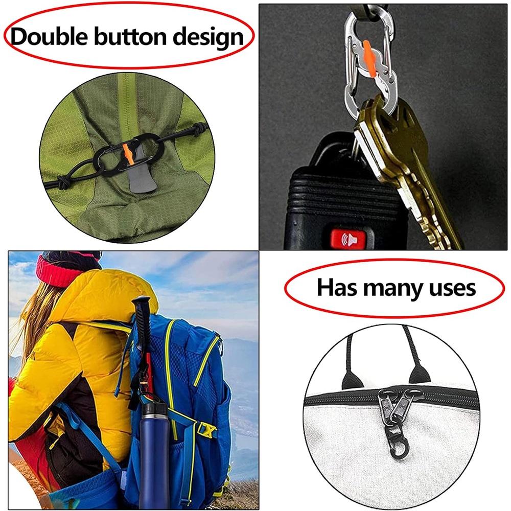 10-Piece Outdoor Camping Hook Set Mini S-Shaped Hooks Backpack S-Hooks Anti-Theft & Anti-Slip Suitable For Keys, Charms, Backpacks & Outdoor Gear