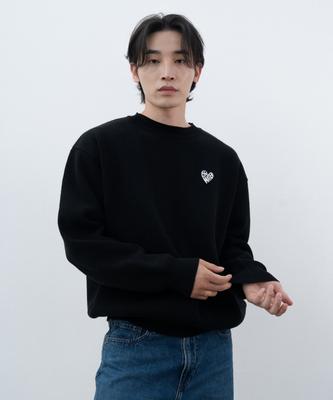 Deomati Mati Heart Wappen Round Knit - Black