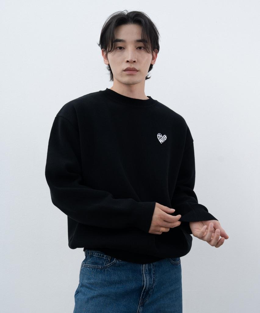 Deomati Mati Heart Wappen Round Knit - Black