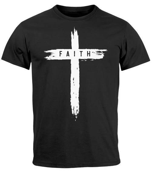 Men's T-Shirt Print Shirt Print Cross Faith Faith Trend Motif-