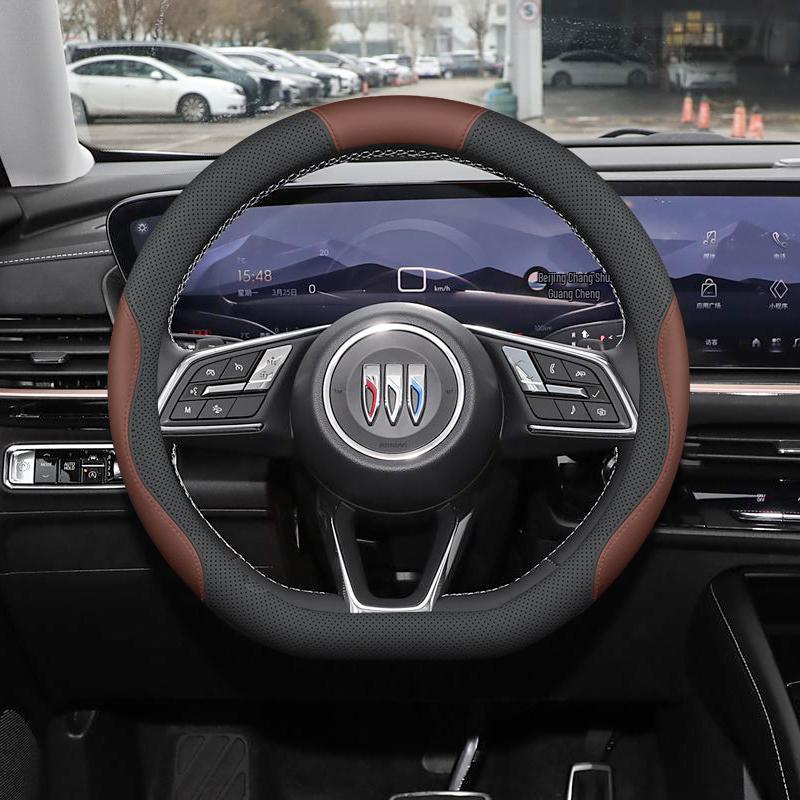 Buick Encore S Steering Wheel Cover: Anti-Slip, Odor-Free, No Sewing Required, Fits 25 Models for Interior Enhancement.