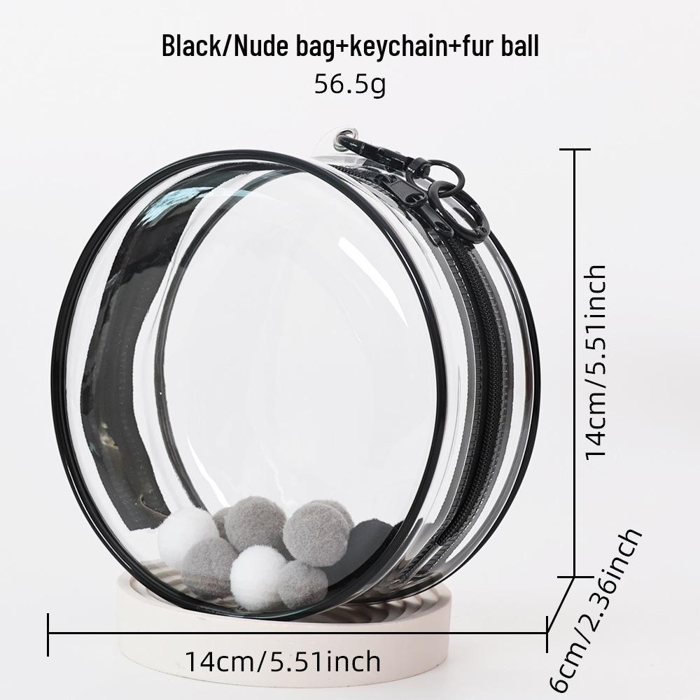 10cm Cotton Doll Ita Bag - PVC Transparent Round Carrier for 14cm Dolls
