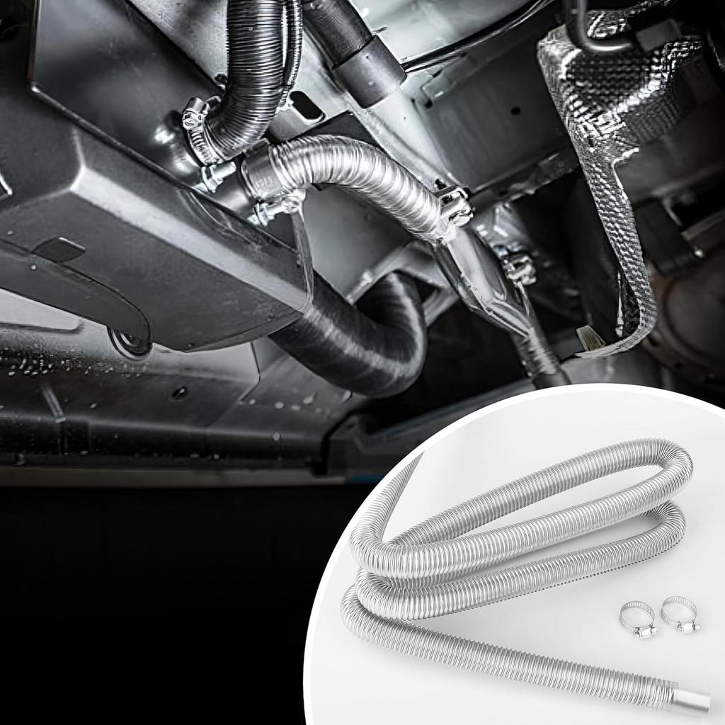 1" Stainless Steel Exhaust Hose, Fuel Tank Diesel Gas Vent Hose,78.7" Flexible Exhaust Tubing Diesel Heater Exhaust Pipe, 1" Inner Diameter Air