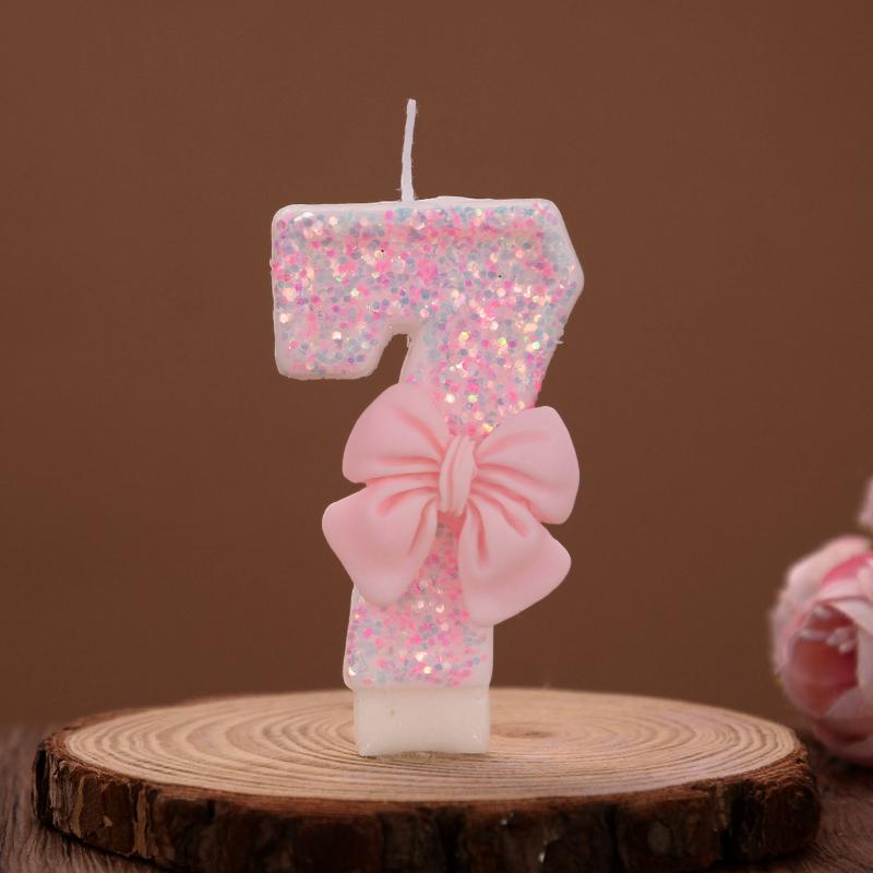 

Милый розовый бант на торт, цифры, свечи, блестки, 0-9, цифровые украшения для торта, дети, девочки, день рождения, кекс, десерт, украшения, сувениры