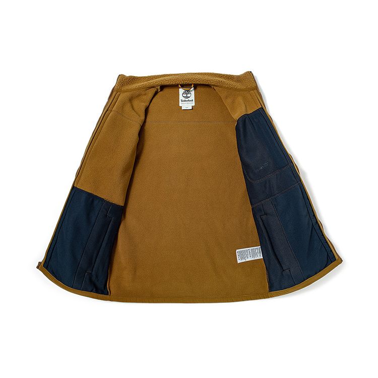 Timberland Color Block Warm Fleece Stand Collar Logo Jacket Men Jacket Rubber A44BC-932